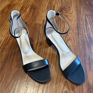 Rouge Helium Elegant Black Ankle Strap Heels